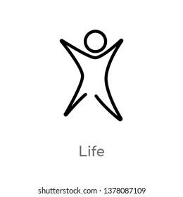 life vector line icon. Simple element illustration. life outline icon from people concept. Can be used for web and mobile