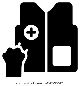 life vest clinic icon with glyph style. Suitable for website design, logo, app and UI. Based on the size of the icon in general, so it can be reduced.