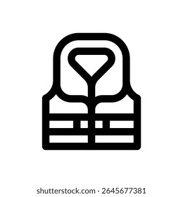 Life vest. Editable stroke vector icon.