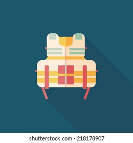 life vest flat icon with long shadow