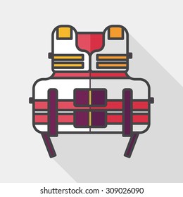 life vest flat icon with long shadow