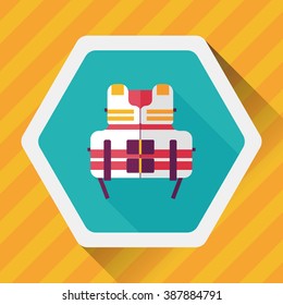 life vest flat icon with long shadow