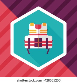 life vest flat icon with long shadow