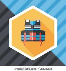 life vest flat icon with long shadow