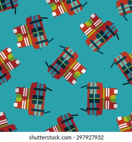 life vest flat icon seamless pattern background