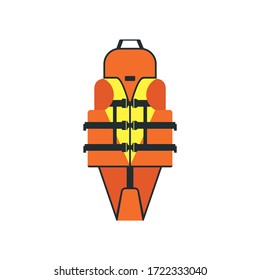 Life vest flat style vector illustration. Personal flotation device.