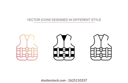 Life Vest icon design with white background stock illustration