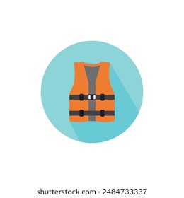 Life vest icon flat design vector