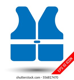 Life vest icon. Life vest flat logo isolated on white background. Simple picture of life vest . Vector illustration.