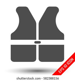 Life vest icon. Life vest flat logo isolated on white background. Simple picture of life vest . Vector illustration.