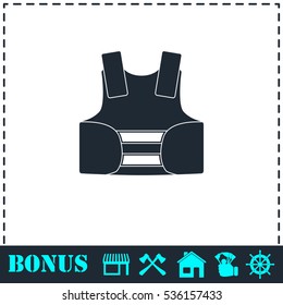 Life vest icon flat. Simple vector symbol and bonus icon
