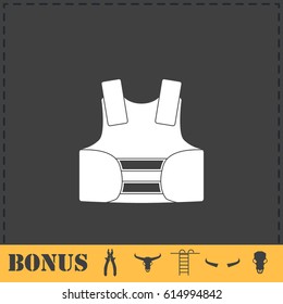 Life vest icon flat. Simple vector symbol and bonus icon