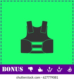 Life vest icon flat. Simple vector symbol and bonus icon
