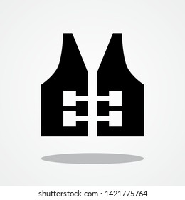 Life Vest Icon with Gray Shadow