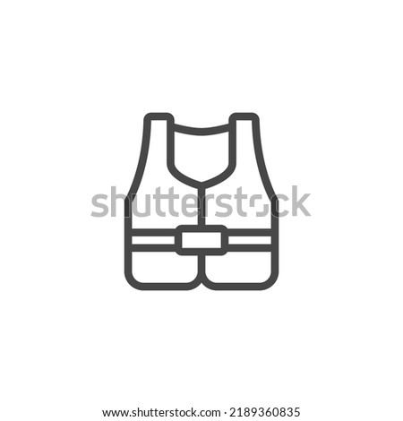 Life vest icon, Life jacket line icon, outline vector sign, linear style pictogram isolated on white. Guard vest symbol, logo illustration. Editable stroke