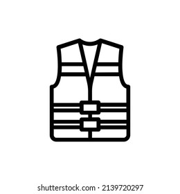 Life Vest Icon. Line Art Style Design Isolated On White Background