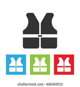 Life vest icon. Life vest logo isolated on white background. Simple flat vector illustration.