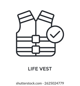 Life Vest Icon Outline Style. Vector Illustration For Graphic Design