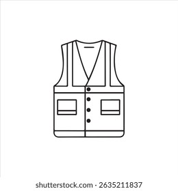 Life Vest Icon Contorno Estilo Jaqueta de Segurança Vetor