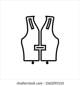 Life Vest Icon, Life Saving Jacket Vector Art Illustration