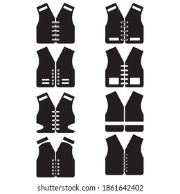 life vest icon set. high quality black style vector icons