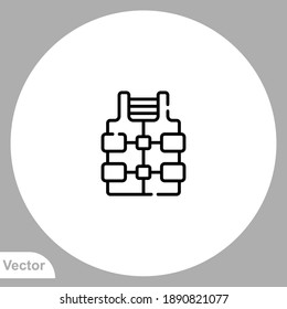 Life vest icon sign vector,Symbol, logo illustration for web and mobile