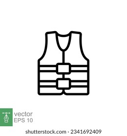 Lebensweste-Symbol. Einfache Kontur. Sicherheitsjacke, Konzept der Wassertransport-Schutzausrüstung. Dünnliniensymbol. Vektorgrafik einzeln auf weißem Hintergrund. EPS10.