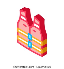 vector de icono de chaleco salvavidas. signo del chaleco salvavidas isométrico. ilustración de símbolo aislado de color
