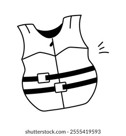 A life vest icon, water sports, providing flotation and safety