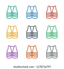 life vest icon white background. Editable outline life vest icon from summer. Trendy life vest icon for web and mobile.
