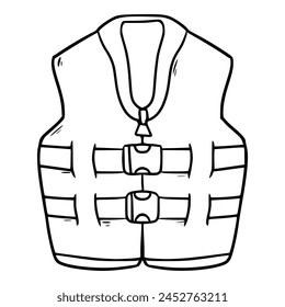 Life Vest Illustration Umriss Vektorgrafik	