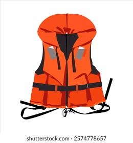 Life vest jacket vector isolated on white background.