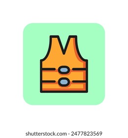 Life vest line icon. Jacket, lifesaver, insurance. Water activity and safety concept. Can be used for topics like boat trip, security, sailing