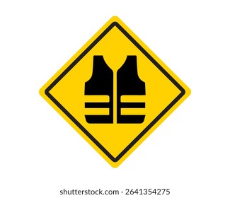 Life vest safety first sign vector. Safety, icon, sign, vector, security, equipment, illustration, vest. Can use for infographic, banner, poster, web design. Vector Isolated on white background.