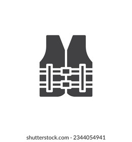 Icono del vector Life Vest. signo plano relleno para concepto móvil y diseño web. Icono de glifo de chaleco de seguridad. Símbolo, ilustración del logotipo. Gráficos vectoriales