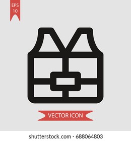 Life vest vector icon, illustration symbol