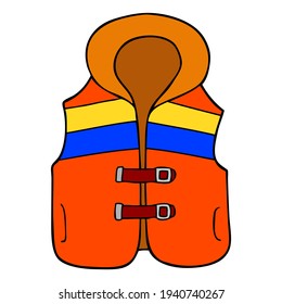 life vest vector illustration.
isolated on white background.top view