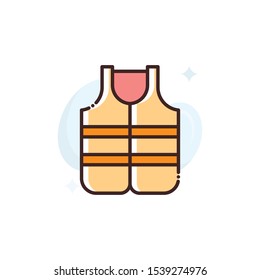 Life Vest vector illustration. Outline filled Travel & Tourism icons.