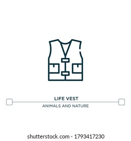 life vest vector line icon. Simple element illustration. life vest outline icon from sea life set concept. Can be used for web and mobile
