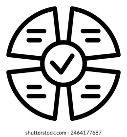 Life wheel icon outline vector. Coaching practice. Self assessment strategy