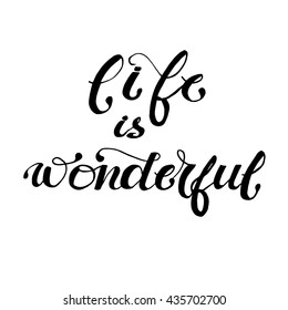 Life Wonderful Lettering Hand Drawn Letters Stock Vector (Royalty Free ...