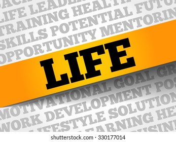 Life word cloud, business concept