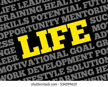 Life word cloud, business concept