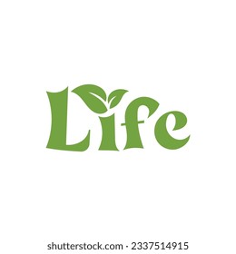 Life word mark logo design template