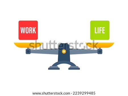 Life and work Scales, Libra icon. Bowls of scales in balance.