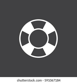 Lifebelt icon vector, filled flat sign, solid white pictogram . Symbol, logo illustration. Pixel perfect