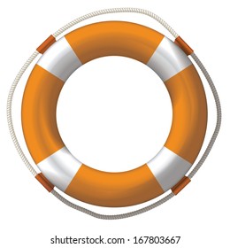 lifebelt, lifebuoy isolated on white high detailed