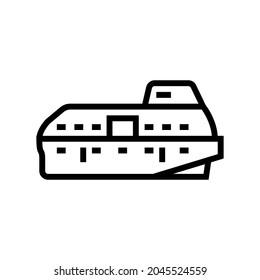 lifeboat boat line icon vector. lifeboat boat sign. isolated contour symbol black illustration