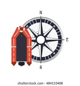 lifeboat and compass icon