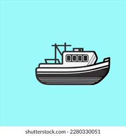 Lifeboat icon design template, illustration design for t-shirt or poster